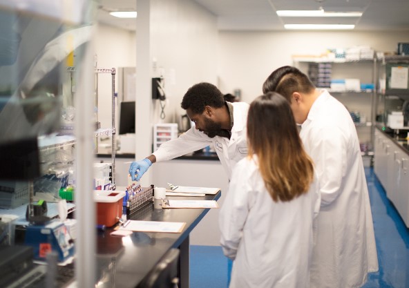 People working in the super lab